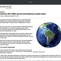 Latin America 2017 M&A activity dominated by smaller deals